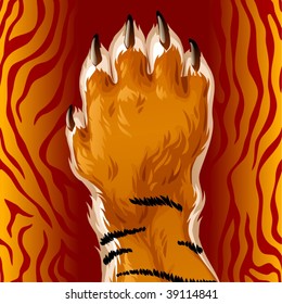 Vector tiger paw