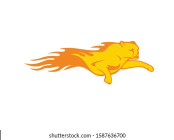 vector tiger pouncing style tattoo sticker

