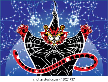 Vector Tiger Stargazer