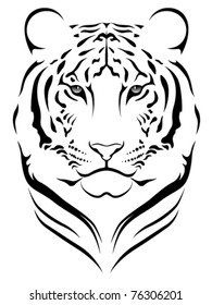 Vector tiger, tattoo