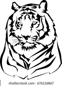 Vector tiger tattoo design or decoration for the shirt.