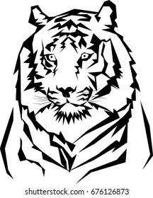 Vector tiger tattoo design or decoration for the shirt.