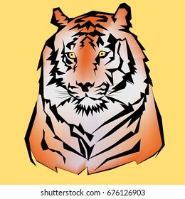 Vector tiger tattoo design or decoration for the shirt.