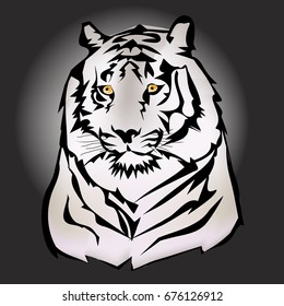 Vector tiger tattoo design or decoration for the shirt.