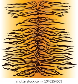 Vector tiger texture. Stripes pattern. Colored big wild cat skin background. Fur trendy pattern. Cartoon exotic cat spots . Zebra texture