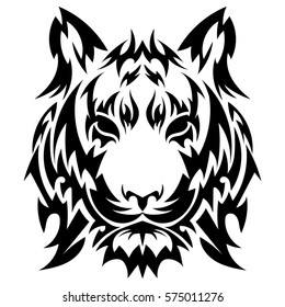 Vector tiger's head as a design element on isolated background