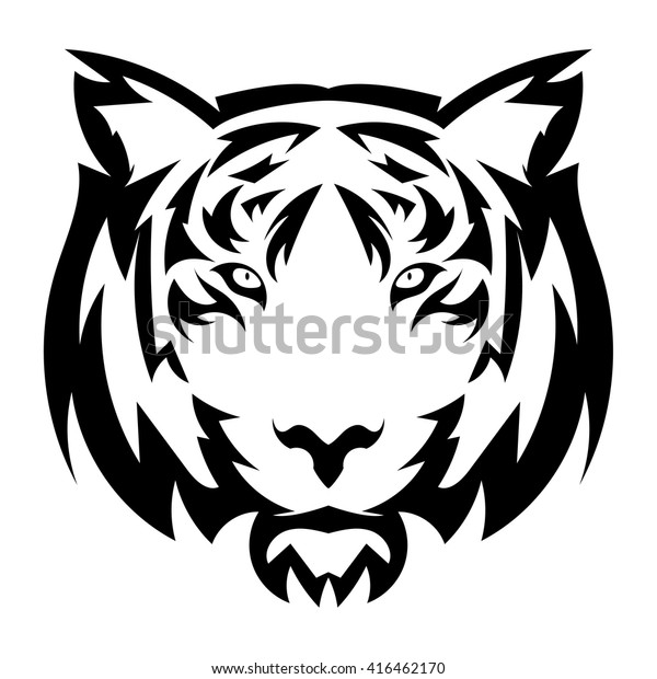 Vector Tigers Head Design Element On Stock Vector (Royalty Free) 416462170