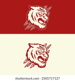 Vector tigers line art style