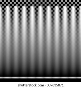 Vector tight light stage spot lights. wall illumination
