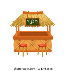 Vector tiki bar. Illustration for design hawaiian party.