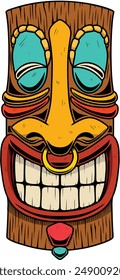 VECTOR TIKI MASK ILLUSTRATION EPS