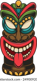 VECTOR TIKI MASK ILLUSTRATION EPS
