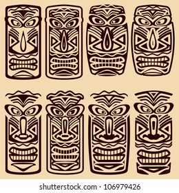 Vector Tiki Masks