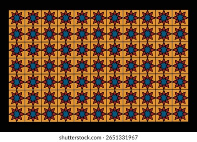 Vector tile artwork using bold yellow and red gradients offers dynamic surface patterns for decorative floors, wall visuals, or modern wallpaper backgrounds.

