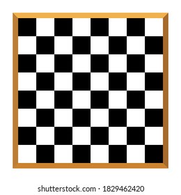 Vector Tile black and  white chessboard with brown wooden edge pattern blank space for use