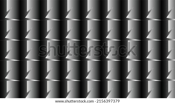 Vector tile desktop background. Square objects divided\
by a barbed border in two halves. The individual halves have a\
different black and white gradient color. Background without spaces\
folded into th