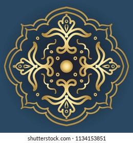 Vector tile pattern, Lisbon floral mosaic. Majolica pottery tile. Tile with Islam, Arabic, Indian, ottoman, Turkish, mediterranean motifs. Portuguese and Spain decor. Vector illustration. Ceramic tile