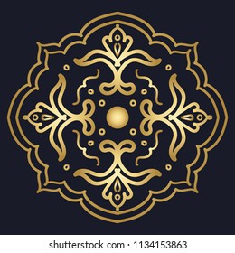 Vector tile pattern, Lisbon floral mosaic. Majolica pottery tile. Tile with Islam, Arabic, Indian, ottoman, Turkish, mediterranean motifs. Portuguese and Spain decor. Vector illustration. Ceramic tile