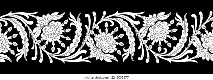 Vector tile-able floral border design