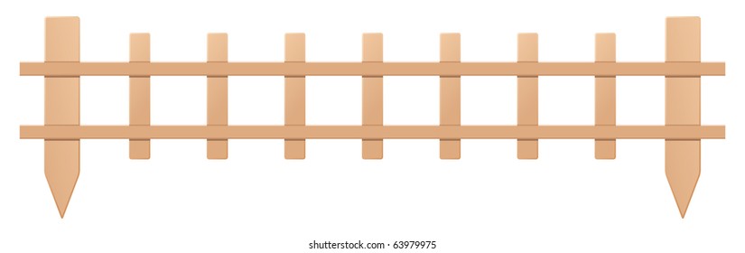 vector tileable wooden fence on white background