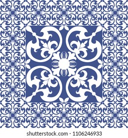 Vector tiles background in portuguese style. For wallpaper, backgrounds, decoration for your design, ceramic, page fill and more.