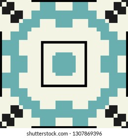 Vector tiles design, Azulejo seamless pattern, abstract and floral decoration inspired by tranditional tile art from Portugal and Spain. Gray Lisbon old mosaic, retro tiles background