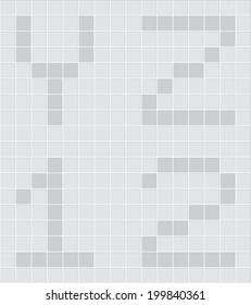 Vector tiles with Y, Z letters and 1, 2 numbers.