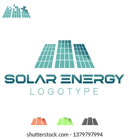 Vector Tilted Windows, Solar Energy, Collecting Electricity, Logo. Modern & Professional Business, Corporate Identity. Branding Shape, Icon, Symbol.