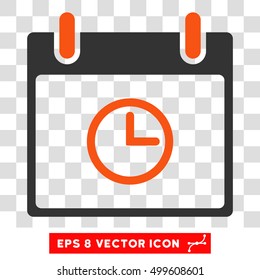Vector Time Calendar Day EPS vector pictograph. Illustration style is flat iconic bicolor orange and gray symbol on a transparent background.