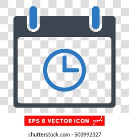 Vector Time Calendar Day EPS vector pictograph. Illustration style is flat iconic bicolor smooth blue symbol on a transparent background.