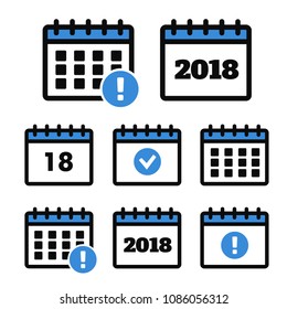 Vector time and Calendar icons isolated. Calendar vector sign