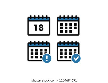 Vector time and Calendar icons isolated. Plan vector. Date icons
