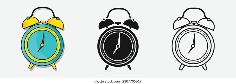 Vector Time and Clock icons .Clocks design. Horizontal analog clock icon symbol . Vector illustration.
