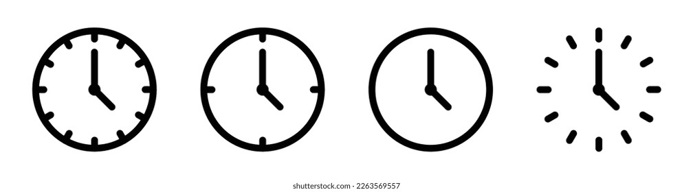 Vector Time and Clock icons. Vector illustration.