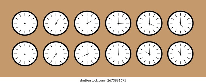 Vector Time and Clock icons in thin line style.time clock icon vector illustration. - Powered by Shutterstock - Get 15% off with code: PIKWIZARD15