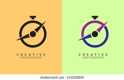 Vector Time is faster with faster lines. in two color options. Logo icon vector illustration