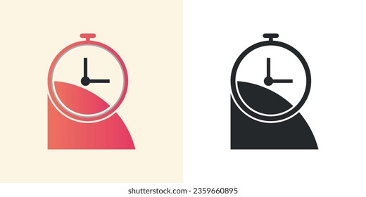 Vector time icon logo design