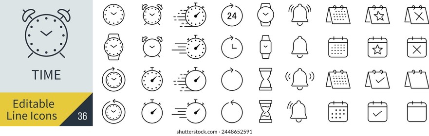 Conjunto de iconos de línea de tiempo de Vector (no contorneado)