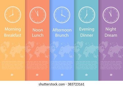 Vector time line Infographic report template with paper stripes and icons