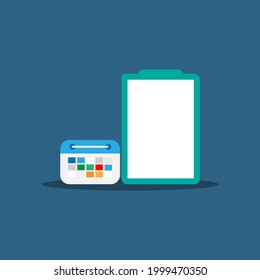 vector time management, to do list, calendar and plan paper, daily checklist, plan paper for design, flat design, timetable for work