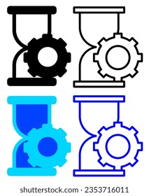 VECTOR TIME MANAGEMENT ICON IN STROKE AND FILL AND COLOR VERSION