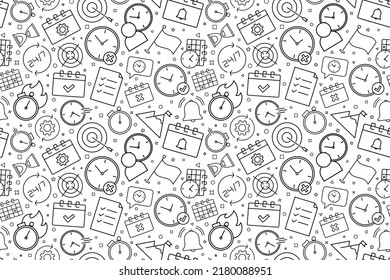 Vector time management pattern. Time management seamless background