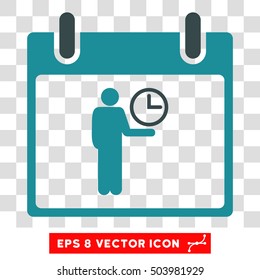 Vector Time Manager Calendar Day EPS vector icon. Illustration style is flat iconic bicolor soft blue symbol on a transparent background.