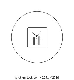 Vector time is money, clock with coin line icon. Symbol 