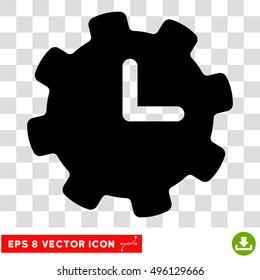 Vector Time Settings EPS vector pictograph. Illustration style is flat iconic black symbol on a transparent background.
