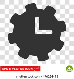 Vector Time Settings EPS vector pictograph. Illustration style is flat iconic gray symbol on a transparent background.