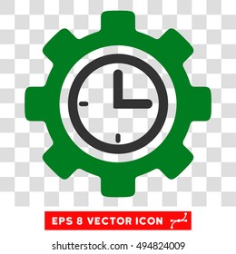 Vector Time Setup EPS vector pictograph. Illustration style is flat iconic bicolor green and gray symbol on a transparent background.