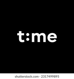 Vector time text logo design