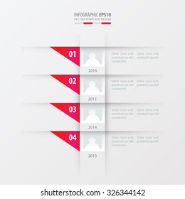 vector timeline design template   pink gradient color