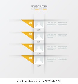 vector timeline design template  yellow color